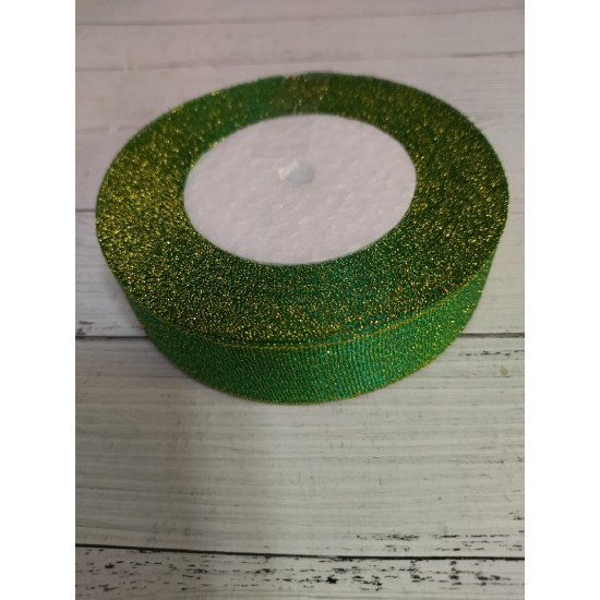 Лента парча 25 мм цв. зеленый