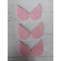 Патч "Крылья" 6,5 см, цв.  розовый, цена за 1 шт