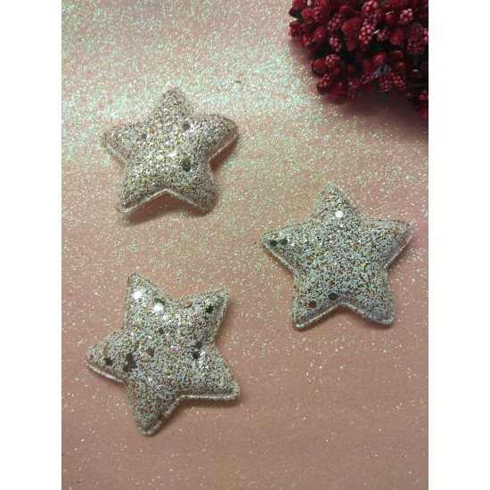 Патч 3D с блестками "Звездочка" 5.5 см, цена за 1 шт