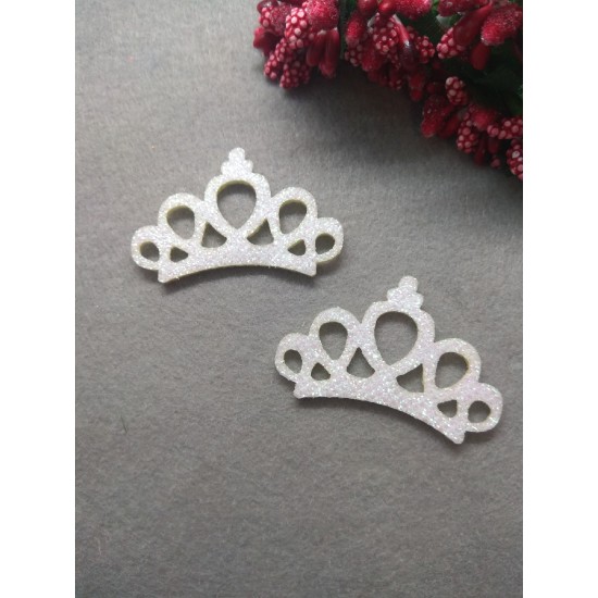 Патчи с глиттером 6 см (цв.белый), цена за 1 шт