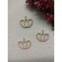 Фетровый патч со стразами "Корона" 2,5*2 см, цена за 1 шт