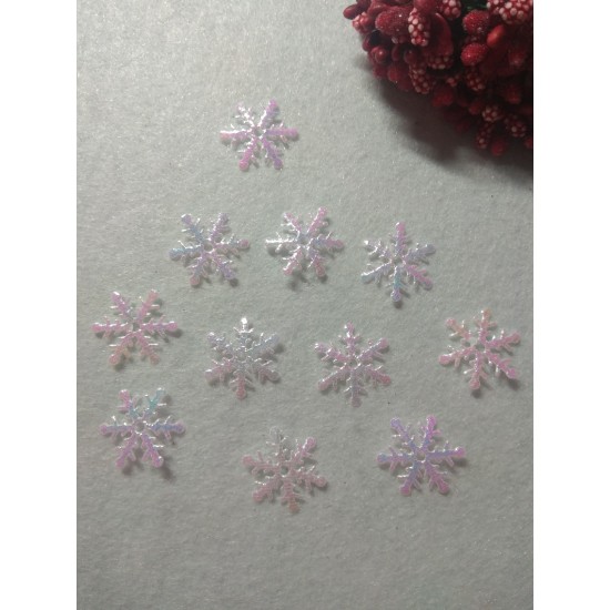Перламутровые снежинки 20 мм, цена за 50 шт
