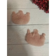 Патч меховой "Корона" 5,5*4,5 см цв. пенка, цена за 1 шт