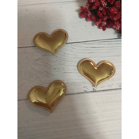 Патч 3D, глянец "Сердце" 3,6*3 см цв. золото, цена за 1 шт