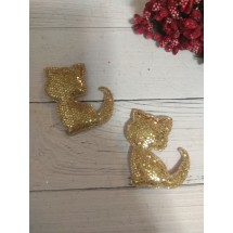 Патч 3D 4,5*3,5 см  цв. светлое золото, цена за 1 шт