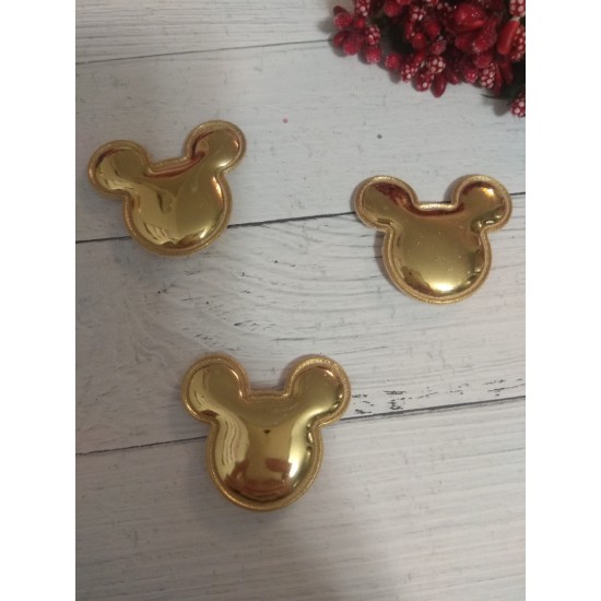 Патч 3D, глянец "Микки Маус" 4*3,5 см цв. золото, цена за 1 шт