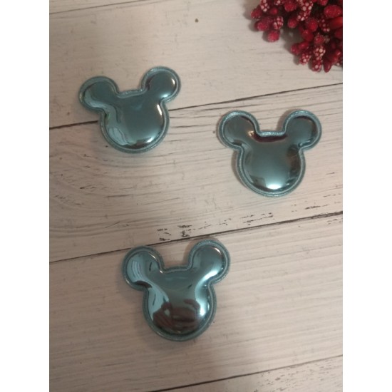 Патч 3D, глянец "Микки Маус" 4*3,5 см цв. голубой, цена за 1 шт