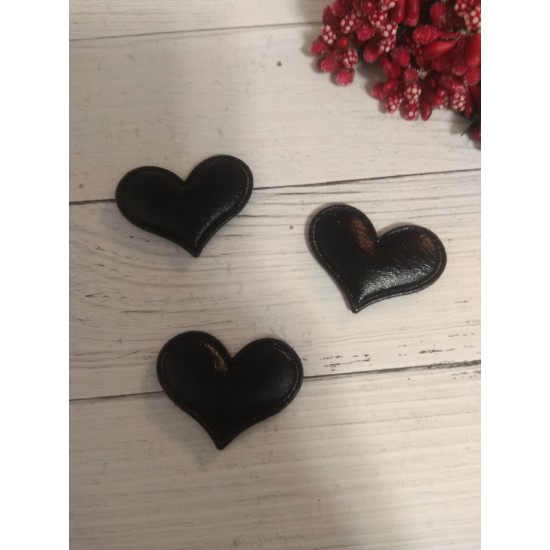 Патч 3D, глянец "Сердце" 3,6*3 см цв. черный, цена за 1 шт