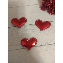 Патч 3D, глянец "Сердце" 3,6*3 см цв. красный, цена за 1 шт