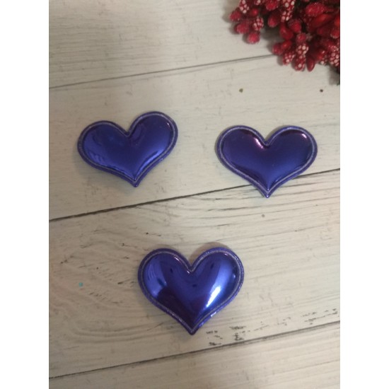 Патч 3D, глянец "Сердце" 3,6*3 см цв. синий, цена за 1 шт