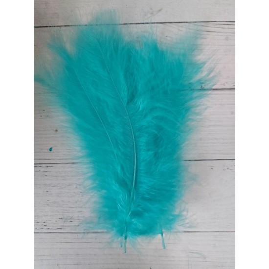 Перья 10-15 см цв. аквамарин, цена за 10 шт