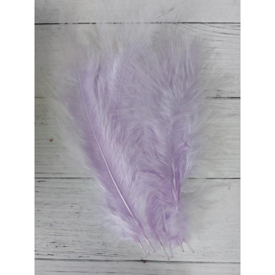 Перья 10-15 см цв. сиреневый, цена за 10 шт