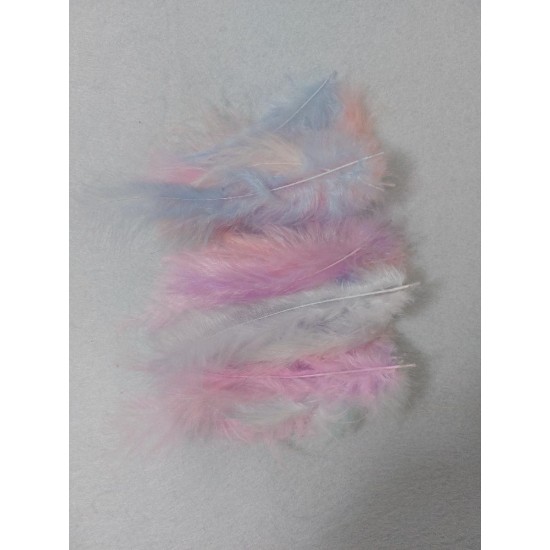 Перья 10-17см (цв. нежный микс), цена за 25 шт