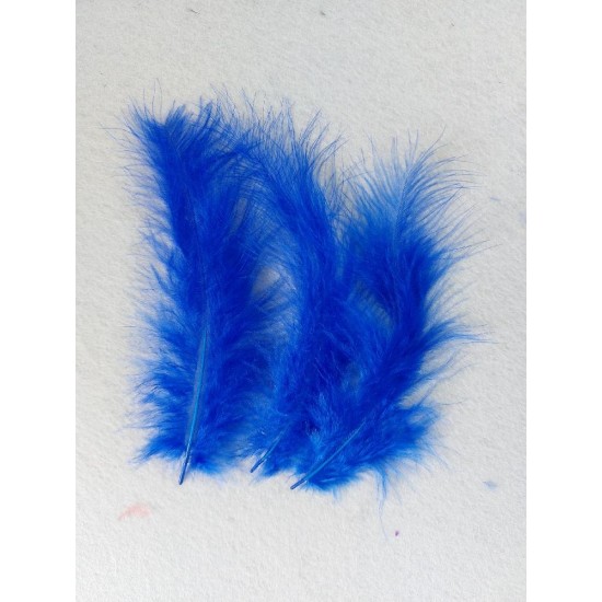 Перья 10-15 см цв. синий, цена за 10 шт