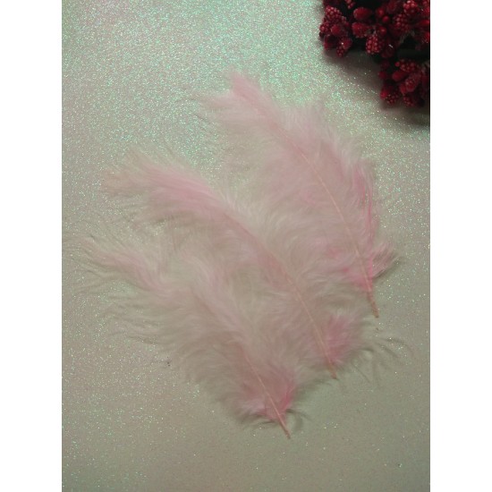 Перья декоративные 10-15 см цв. розовый, цена за 10 шт