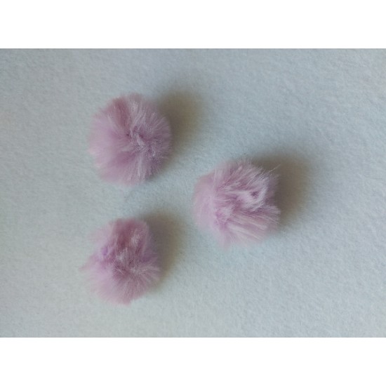 Помпон кролик искусственный 3см (сиреневый), цена за 1 шт