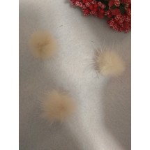Помпоны меховые 3 см, натуральные , бежевый, цена за 1 шт