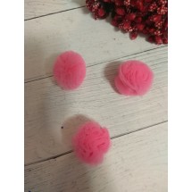 Помпоны из фатина 2,5 см цв. ярко-розовый, цена за 1 шт