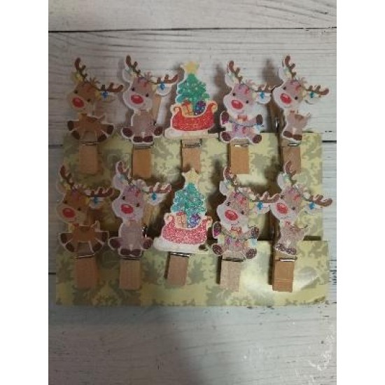 Декоративные прищепки "Олени" 3,5 см, цена за 1 шт