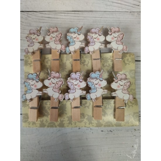 Декоративные прищепки "Единорожки" 3,5 см, цена за 1 шт