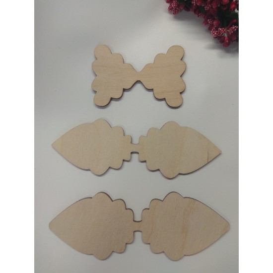 Заготовка из фанеры шаблон "Бант №105" 15,2 см, цена за комплект