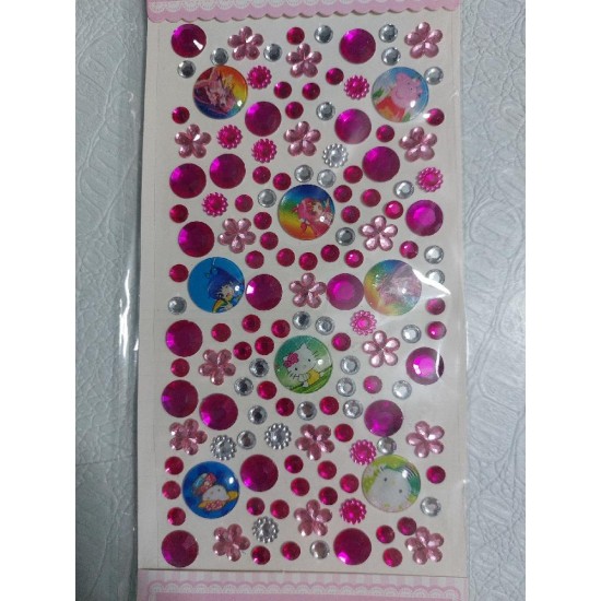 Стразы  самоклеющиеся микс на блистере микс, цена за упаковку