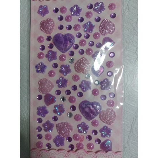 Полубусины фигурные самоклеющиеся микс на блистере микс 1, цена за упаковку