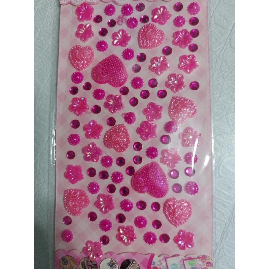 Полубусины фигурные самоклеющиеся микс на блистере микс 2, цена за упаковку