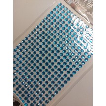 Стразы самоклеющиеся 6 мм на блистере (375 шт) цв. голубой, цена за упаковку