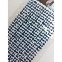 Полубусины самоклеющиеся 4 мм на блистере (504 шт) цв. темно-синий, цена за упаковку