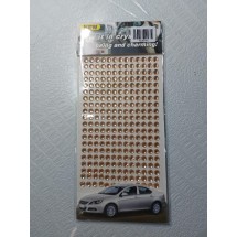 Стразы самоклеющиеся на блистере 6мм*260шт (цв.шампань)