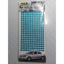 Стразы самоклеющиеся на блистере 6мм*260шт (цв.голубой), цена за упаковку