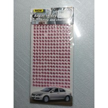 Стразы самоклеющиеся на блистере 6мм*260шт (цв.св.розовый), цена за упаковку