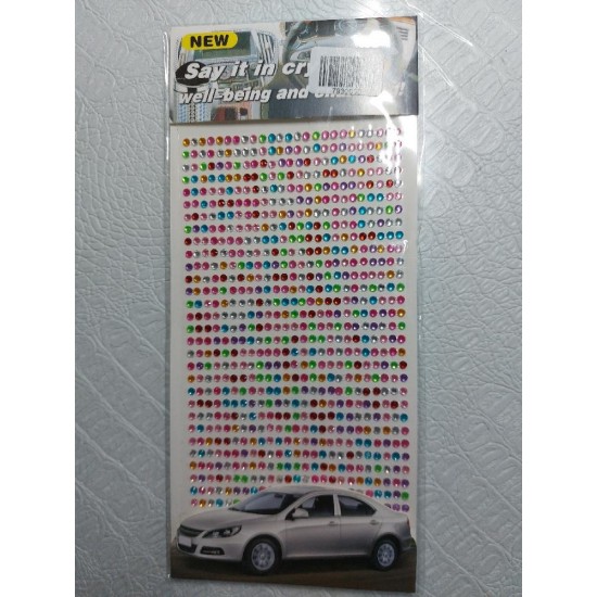 Стразы на блистере 3мм*750шт (цв.микс)