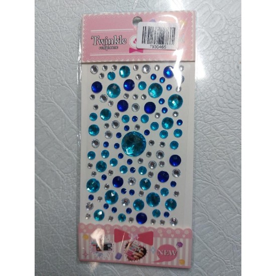 Стразы на блистере "Круг" (цв. голубой)