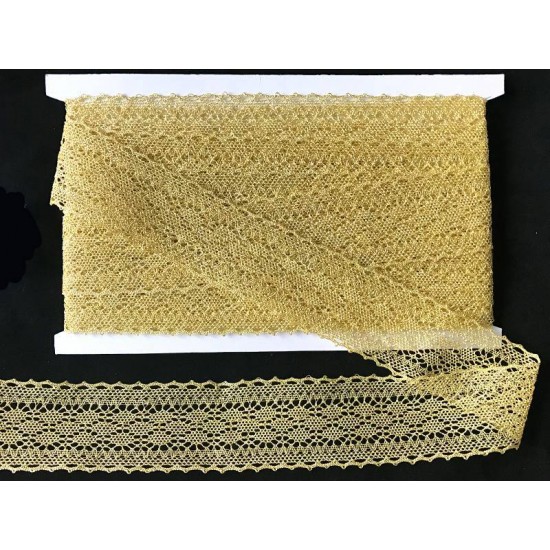 Кружево вязаное(люрекс) цв. золото 45мм, цена за 1 м