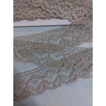 Кружево вязаное(люрекс)цв.серебро 40мм, цена за 1 м