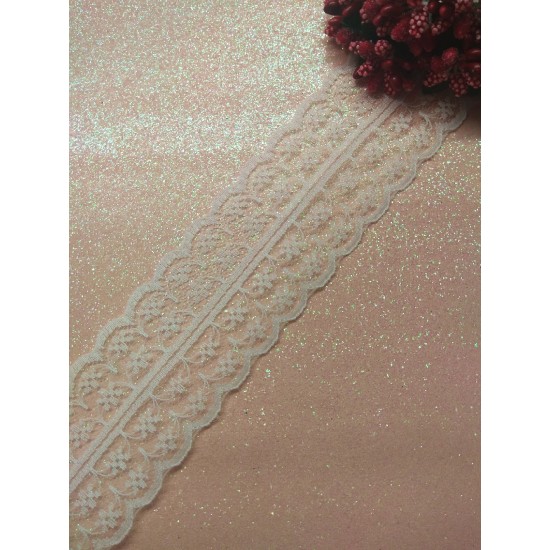 ОПТ Кружево капроновое 4.5 см цв. белый, упак 15 ярдов