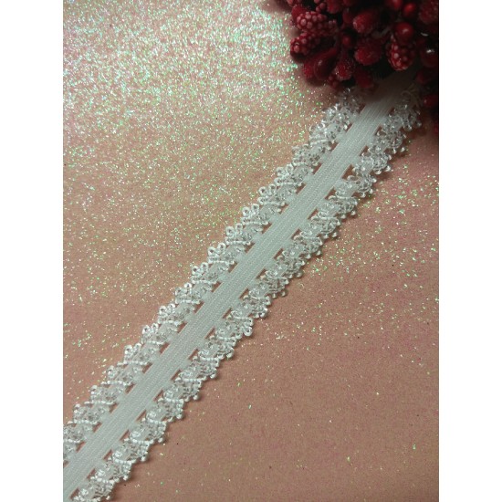 Тесьма-резинка с кружевом 2 см, цена за 1 м