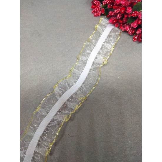 Резинка-кружево (люрекс золото) 25 мм, цена за 1 м