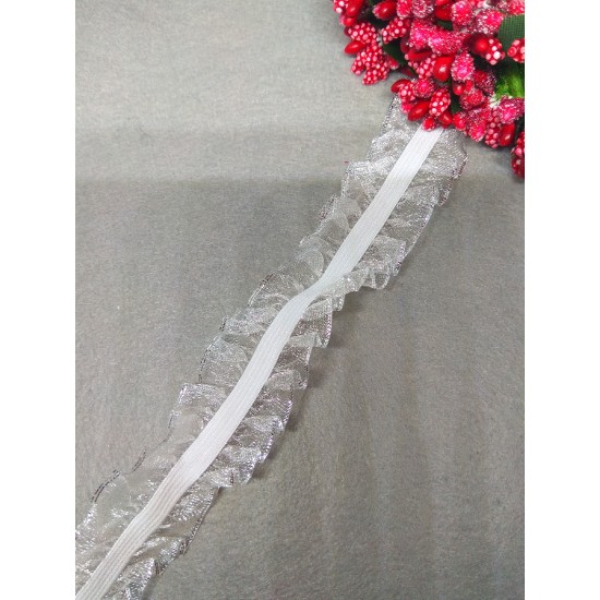 Резинка-кружево (люрекс серебро) 25 мм, цена за 1 м