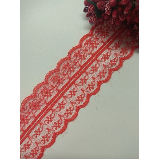 Кружево 4,5 см, цв. красный, цена за 1 м