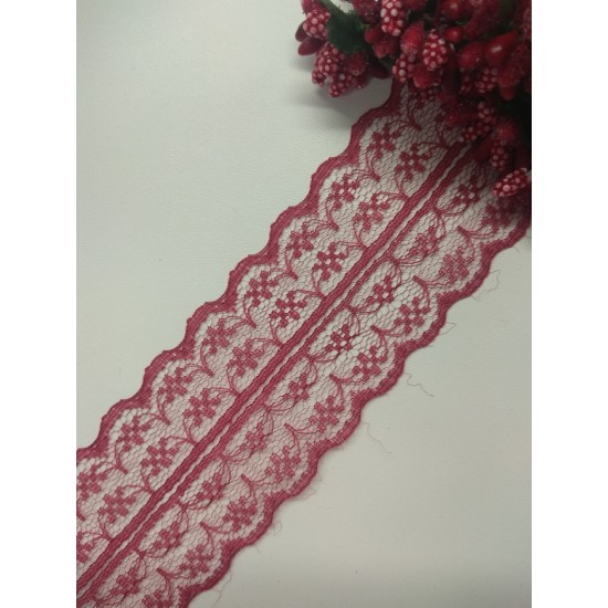 Кружево 4,5 см, цв. бордовый, цена за 1 м