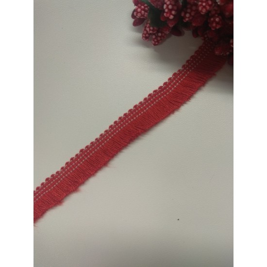 Тесьма с бахромой 1,2 см цв. красный, цена за 1 м
