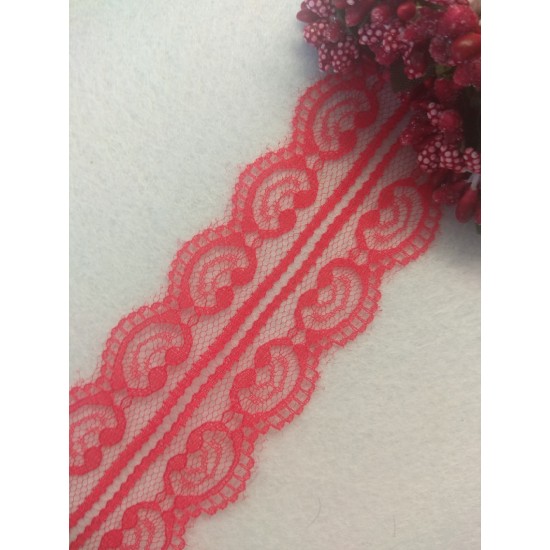 Кружево 5 см, цв. красный, цена за 1 м