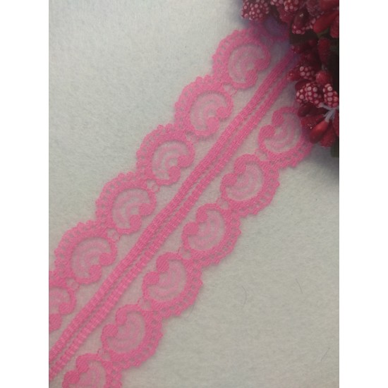 Кружево 5 см, цв. розовый, цена за 1 м