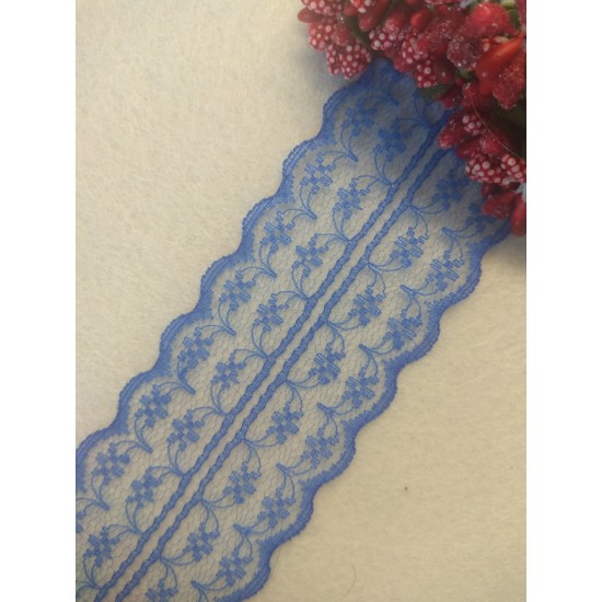 Кружево 4,5 см, цв. синий,цена за 1 м