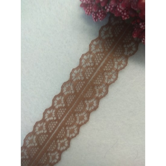 Кружево 3 см цв. коричневый, цена за 1 м