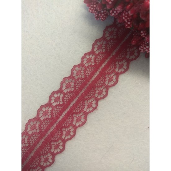 Кружево 3 см цв. бордовый, цена за 1 м