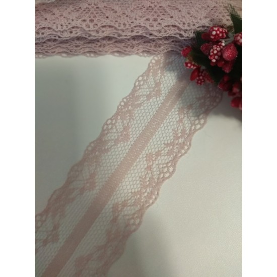 Кружево 4 см (цв. пыльная роза), цена за 1 м